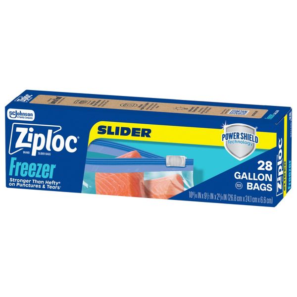 Ziploc Slider Freezer Gallon Bags with Power Shield Technology - 28ct