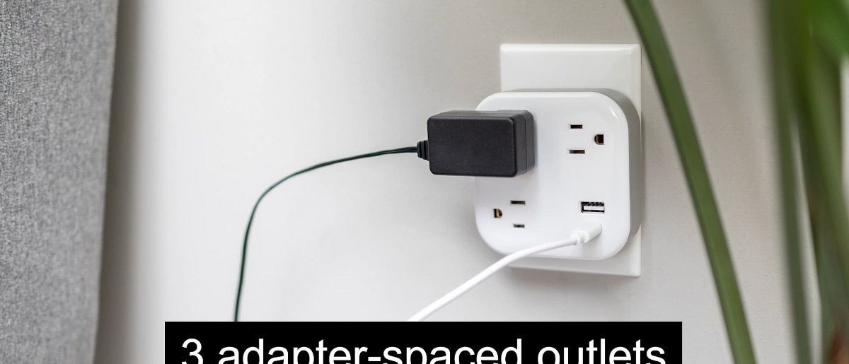 GE 3 Outlet Surge Tap with 1 USB-A and 1 USB-C 980 Joules White