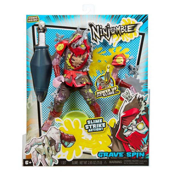 Ninjombie Action Figure - Grave Spin, Ninja Zombie with Slime