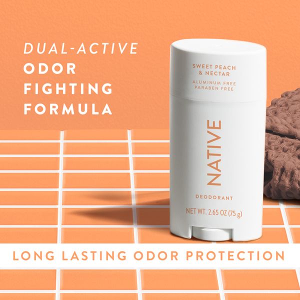Native Solid Deodorant for Women & Men - Sweet Peach & Nectar - Aluminum-Free 2.65oz