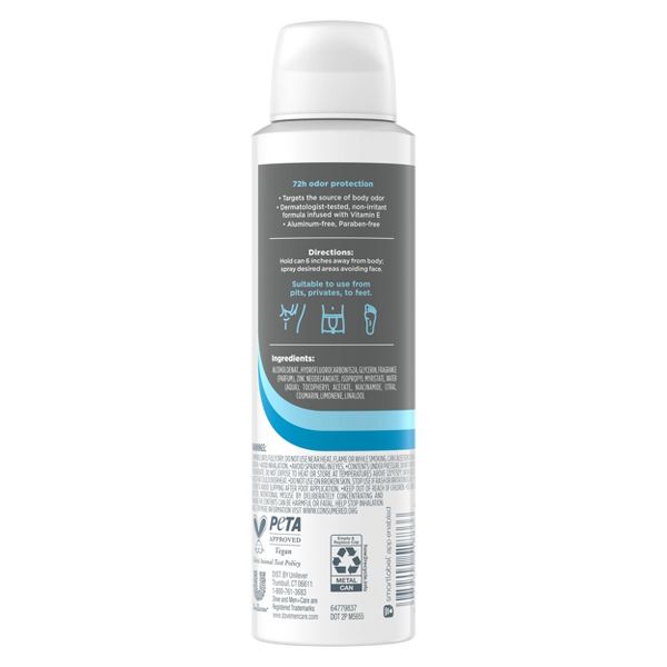 Dove Men+Care Whole Body Deodorant Spray Marine + Blue Cypress - Aluminum-Free 4oz