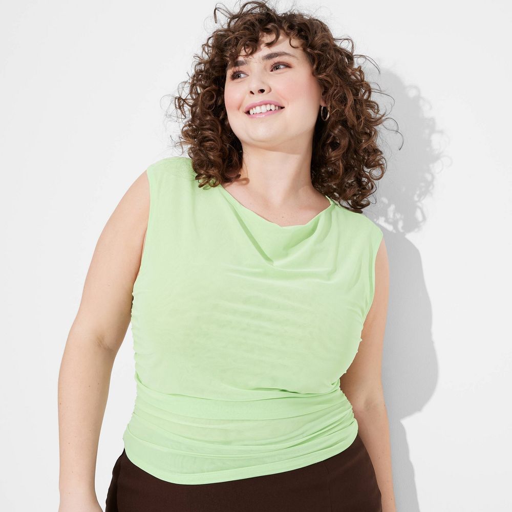 Women's Short Sleeve Boat Neck Mesh T-Shirt - Wild Fable™