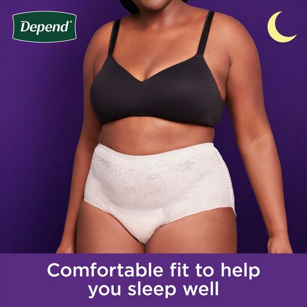 Depend Night Defense Adult Incontinence Underwear for Women - Size Large 16/20 - 22 Count - Overnight Absorbency - Blush