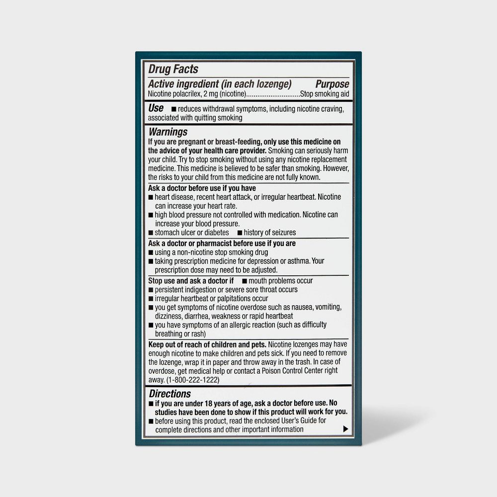 Nicotine 2mg Mini Lozenge Stop Smoking Aid - Mint - up&up™