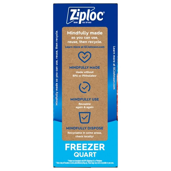 Ziploc Freezer Quart Bags- 54 Count