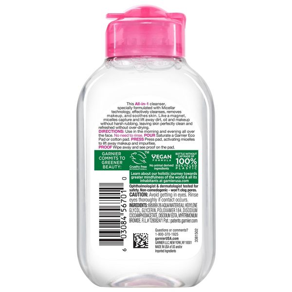 Garnier Micellar Water Hydrating Facial Cleanser & Makeup Remover - 3.4 oz - Basic Cleansing