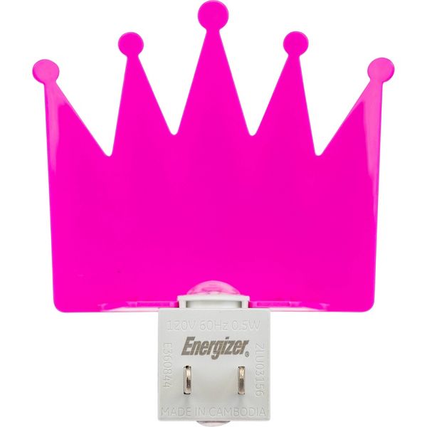 Energizer Princess Crown Light Sensing Night Light: LED Plug-In for Kids', Pink, Electric, All Ages