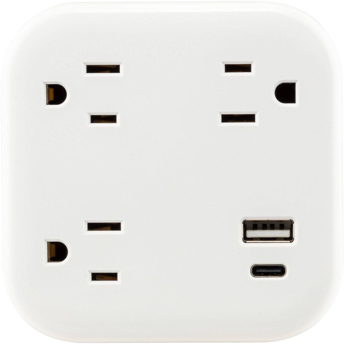 GE 3 Outlet Surge Tap with 1 USB-A and 1 USB-C 980 Joules White