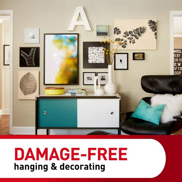 Command 3 Hangers/6 Large Strips/6 Sets of Mini Strips Universal Picture Hangers White: Frame Hanging Hardware