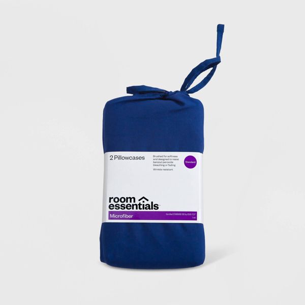 Microfiber Solid Pillowcase Set - King - Sudden Sapphire - Room Essentials™