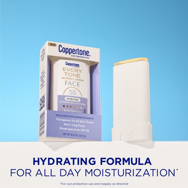 Coppertone Every Tone Sunscreen Face Stick - SPF 55+ - 0.49 fl oz