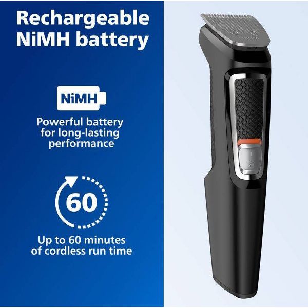 Philips Norelco Series 3000 Multigroom All-in-One Men's Rechargeable Electric Trimmer with 13 Attachments - MG3740/40