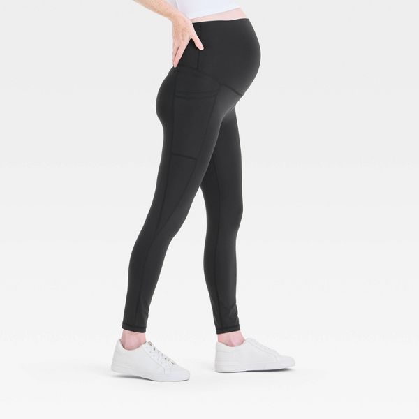 Over Belly High-Rise Performance Pocket Active Maternity Leggings - Black M - Isabel Maternity by Ingrid & Isabel™