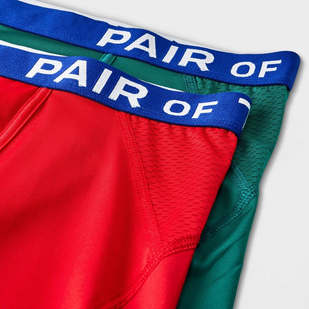 Pair of Thieves Men's SuperCool Boxer Briefs 2pk - Medium - Green/Red