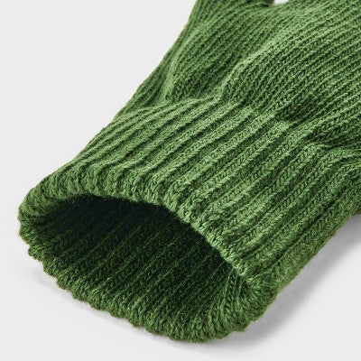 Men's Knit Tech Touch Gloves - Goodfellow & Co™ Dark Green One Size Fits Most