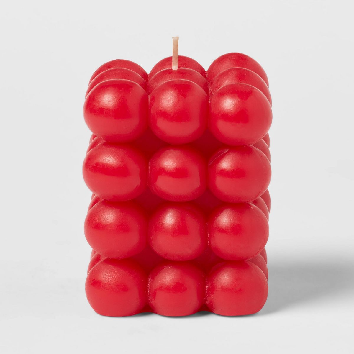 3.5" Unscented Bubble Sculpture Candle 12oz - Color: Ripe Red - Opalhouse™