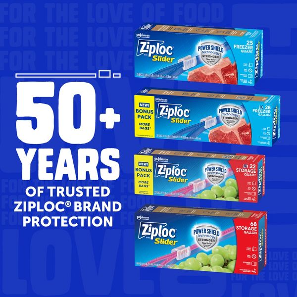 Ziploc Slider Freezer Gallon Bags with Power Shield Technology - 28ct