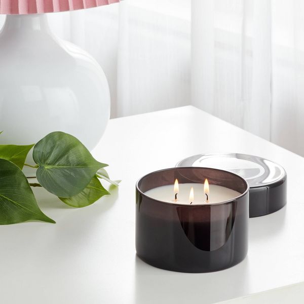 3-Wick Glass Jar Candle with Lid Vanilla Teakwood 11.5oz - Room Essentials™