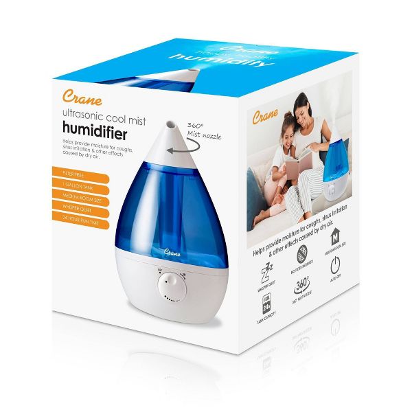 Crane Drop Ultrasonic Cool Mist Humidifier - 1 Gallon