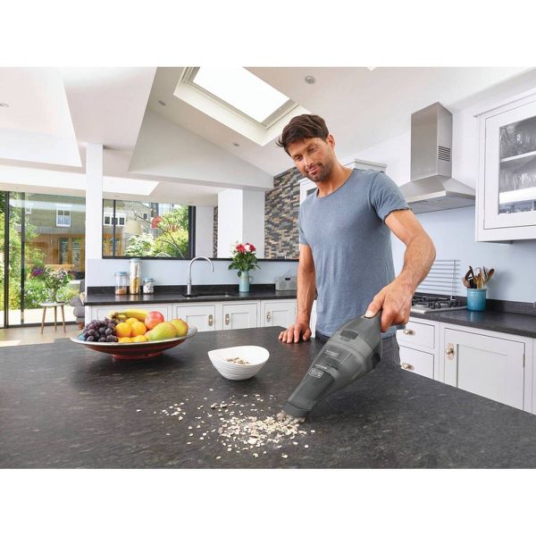 BLACK+DECKER Compact Lithium Handheld Vacuum - Gray HNVC220BCZ01: Cordless Dustbuster, Portable Car Vacuum, Rechargeable