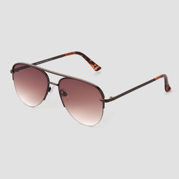 Women's Tortoise Shell Print Aviator Sunglasses - Universal Thread™ Light Brown: Scratch-Resistant, UV Protection