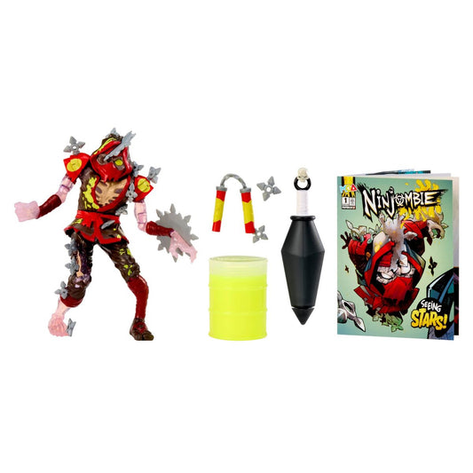 Ninjombie Action Figure - Grave Spin, Ninja Zombie with Slime