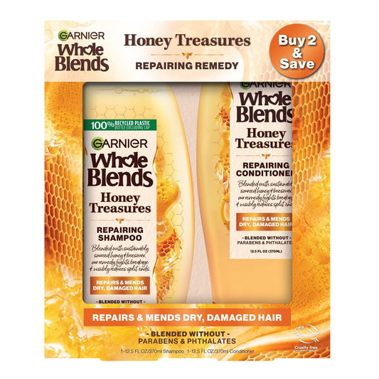 Garnier Whole Blends Honey Treasures Repairing Shampoo and Conditioner - 12.5 fl oz/2ct
