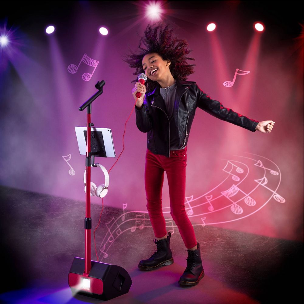 FAO Schwarz 45" from Ground Adjustable Microphone with Stand and Tablet Holder