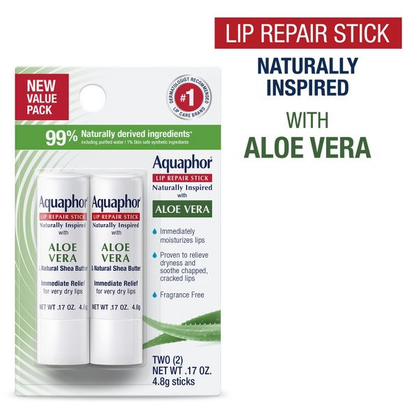 Aquaphor Lip Naturals-Aloe Blister Dual Pack - 0.34oz