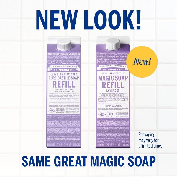 Dr. Bronner's Pure Castile Liquid Soap Bodywash Refill Carton - Lavender - 32 fl oz