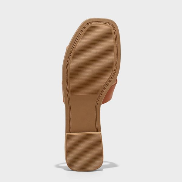 Women's Nina Slide Sandals - Color Cognac - Size 8 - A New Day™
