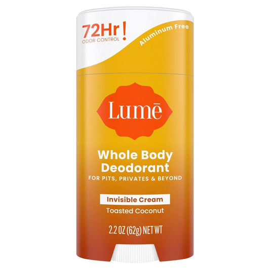 Lume Whole Body Women's Invisible Cream Stick Deodorant Toasted Coconut Scent - Aluminum-Free 2.2oz