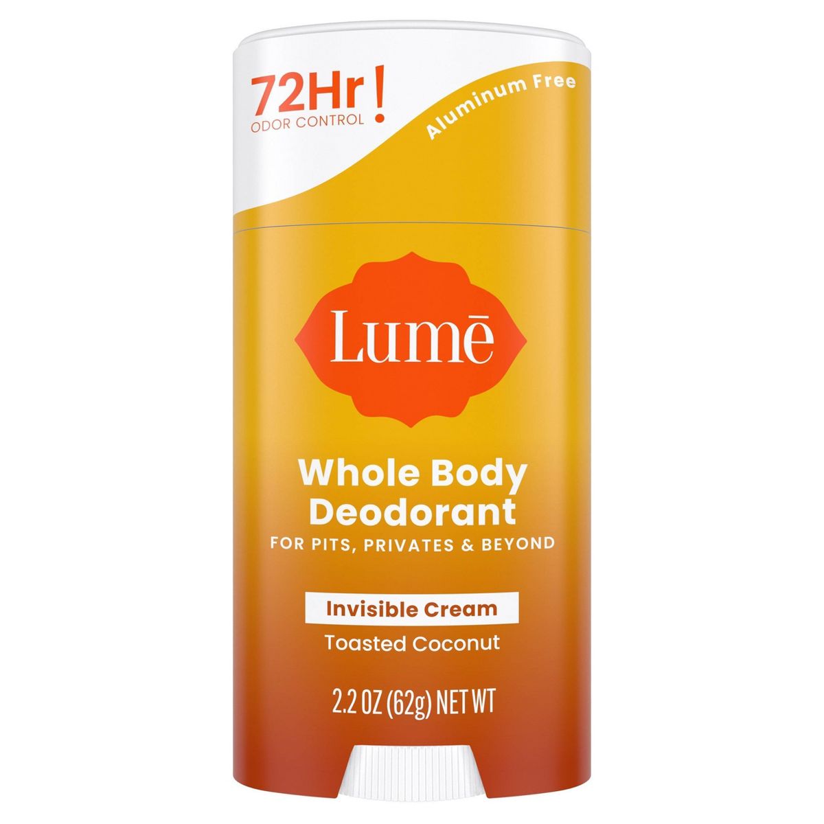 Lume Whole Body Women's Invisible Cream Stick Deodorant Toasted Coconut Scent - Aluminum-Free 2.2oz