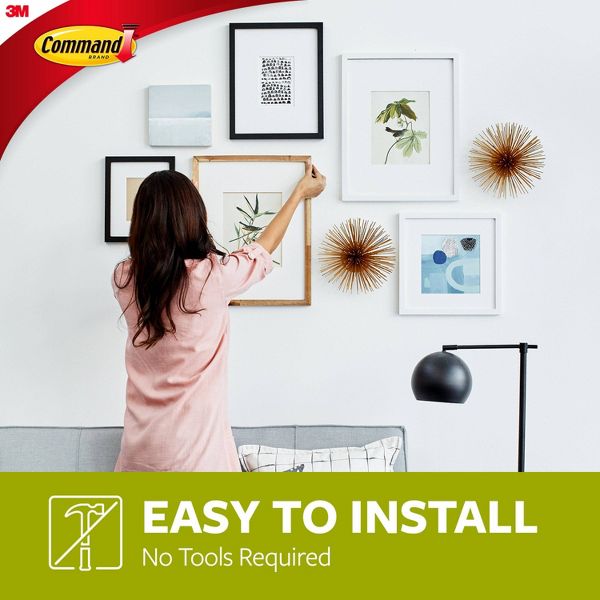 Command 3 Hangers/6 Large Strips/6 Sets of Mini Strips Universal Picture Hangers White: Frame Hanging Hardware