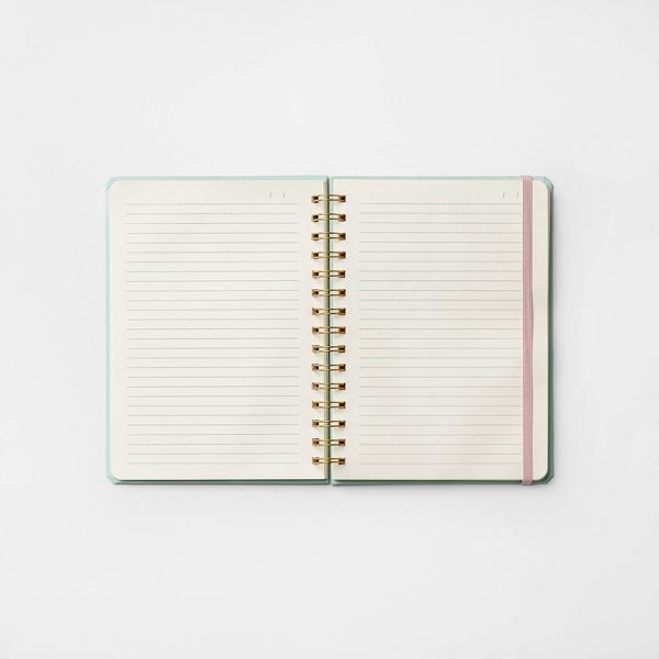 240pg Ruled Twin Spiral Journal 8.25"x6.25" Enough - Threshold™: Hard Cover, Narrow Lined, Multicolored, Teen & Adult