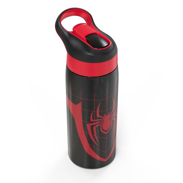 Zak Designs 19 fl oz Stainless Steel Vacuum Insulated Riverside Spider-Man Water Bottle: Kids & Boys Drinkware, Dishwasher-Safe