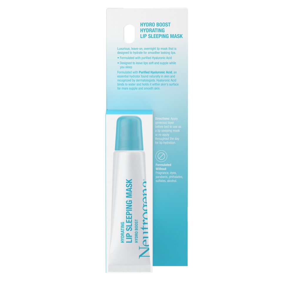 Neutrogena Hydro Boost Hydrating Lip Sleeping Mask with Hyaluronic Acid, Clear Overnight & Daily Moisturizing Treatment for Very Dry Lips - 0.35oz