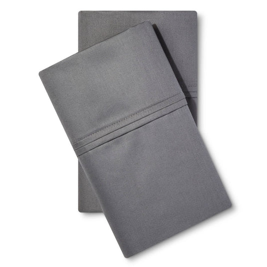 400 Thread Count Solid Performance Pillowcase Set - King - Dark Gray - Threshold™