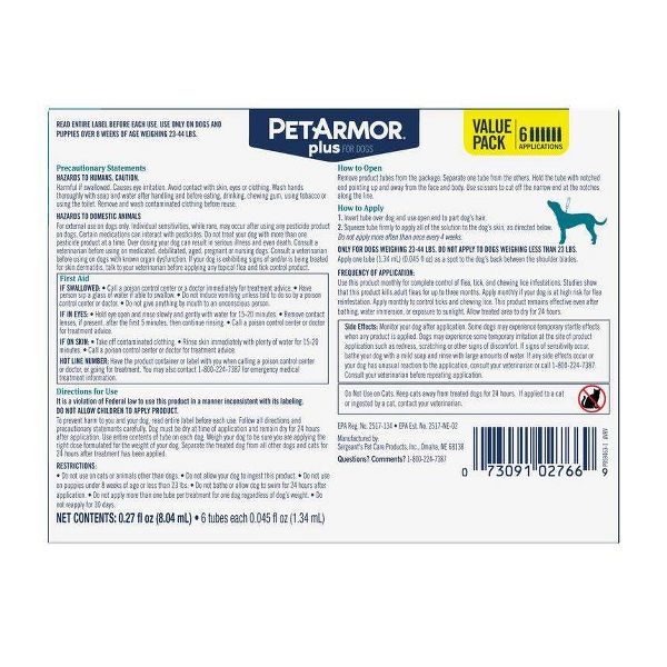 PetArmor Plus Flea and Tick Topical Treatment for Dogs / 23-44 lbs.