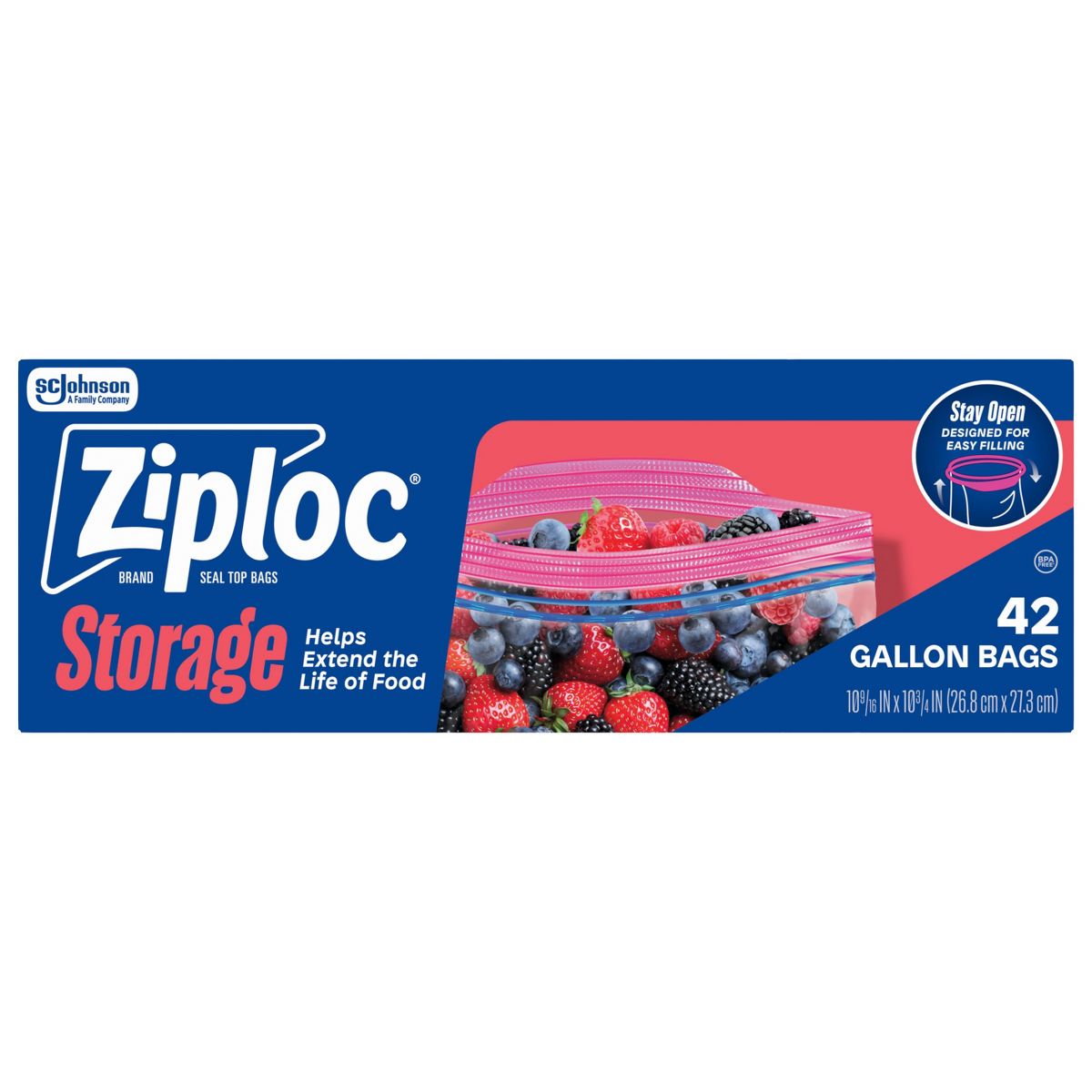 Ziploc Storage Gallon Bags 42 Count