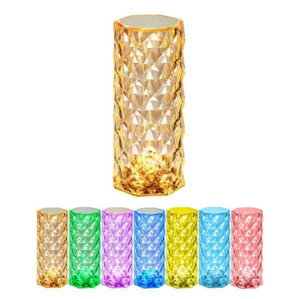 Globe Electric Crystal Lamp: Touch Sensor, LED Bulb, Multicolored, Battery Powered, Novelty Table Light, 8.5" Height
