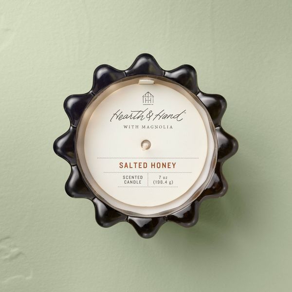 Seasonal Ribbed Glass Jar Candle 7oz - Hearth & Hand™ with Magnolia