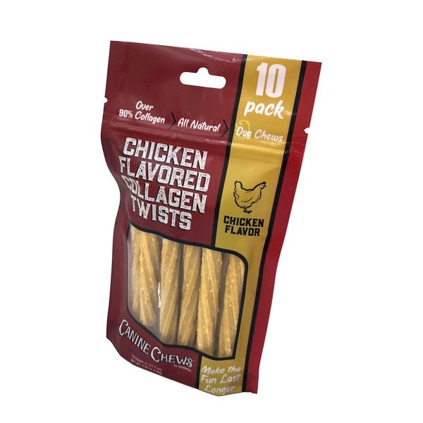 Canine Chews Collagen Twist All Ages Dog Treat with Chicken Flavor - 4.58oz