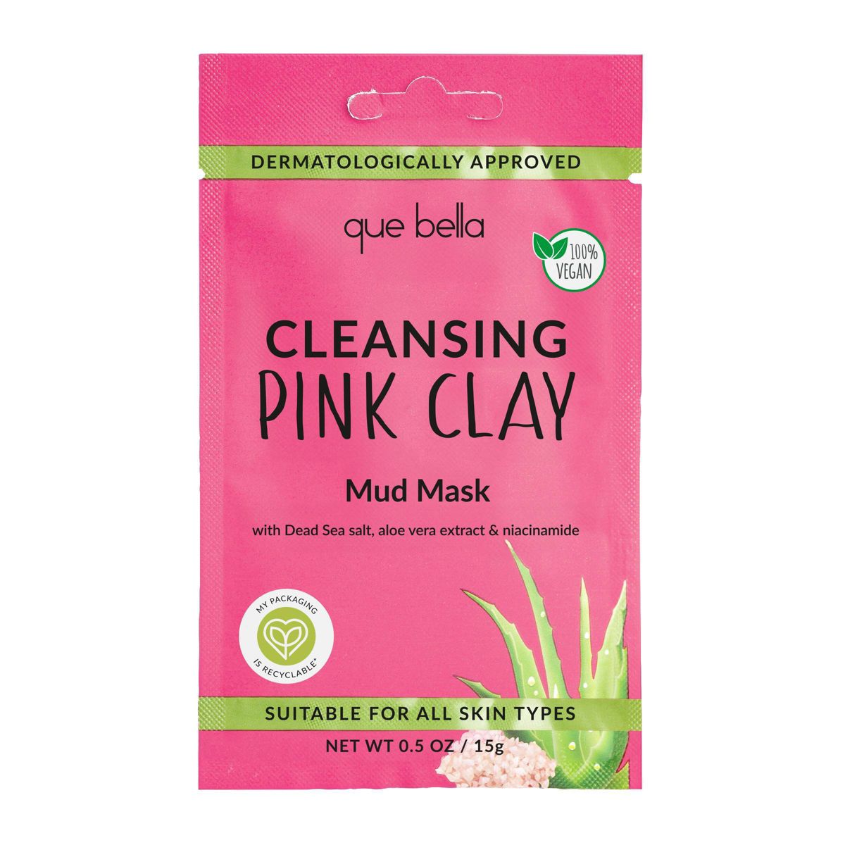 Que Bella Cleansing Pink Clay Mud Mask - 0.5oz