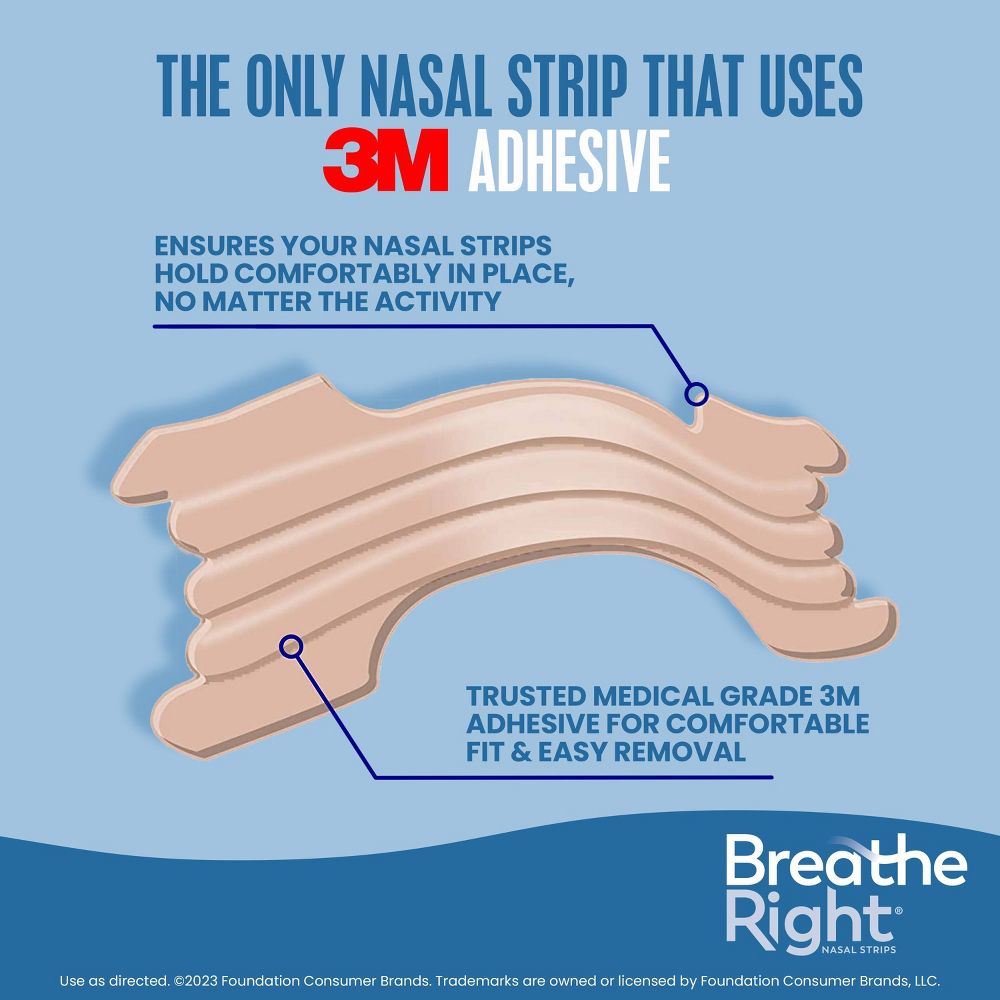 Breathe Right Extra Tan Drug-Free Nasal Strips for Congestion Relief