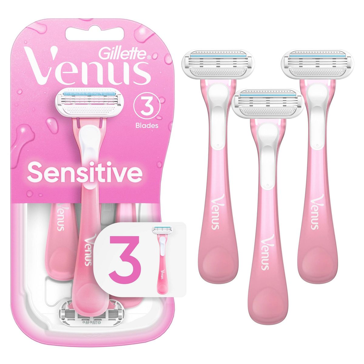 Venus Sensitive Women's Disposable Razors - 3 Pack