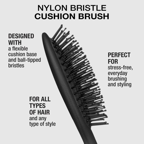 CONAIRMAN Cushion Nylon Bristle Hair Brush - All Hair - Trial Size - Black