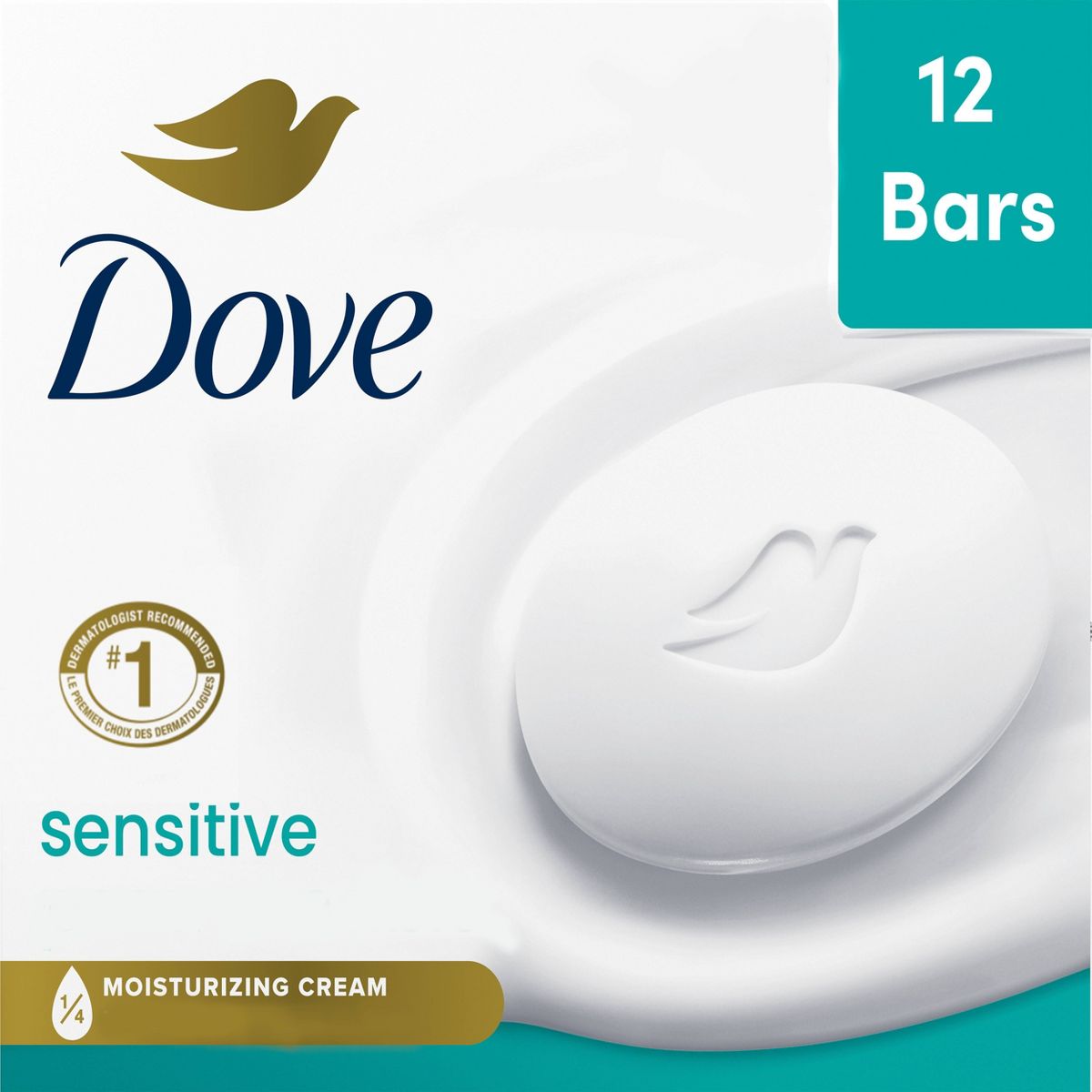 Dove Beauty Sensitive Skin Moisturizing Fragrance-Free Beauty Bar Soap - 12PK