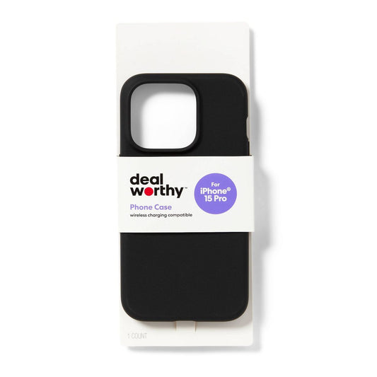 Apple iPhone 15 Pro Case - dealworthy™ Black: Wireless Charging Compatible TPU Cover