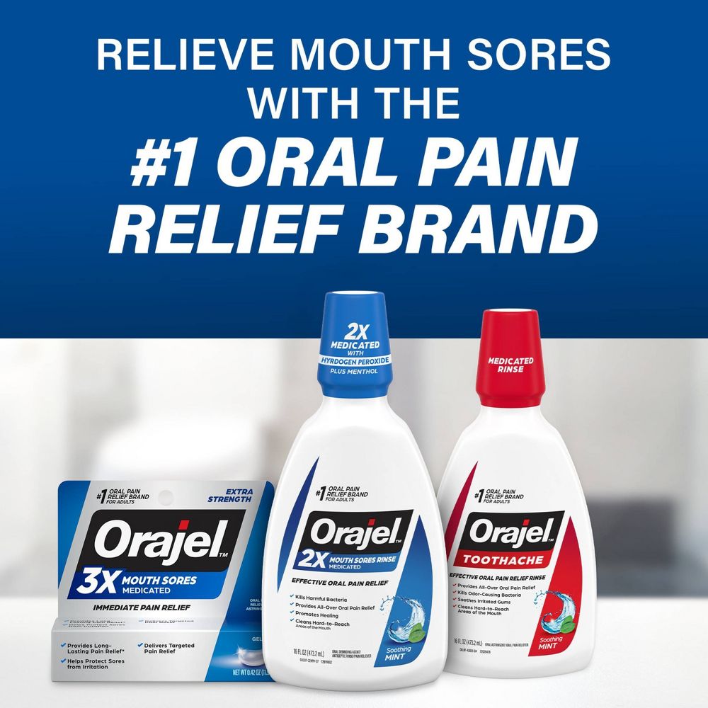 Orajel 3x Medicated Mouth Sores Gel - 0.42oz